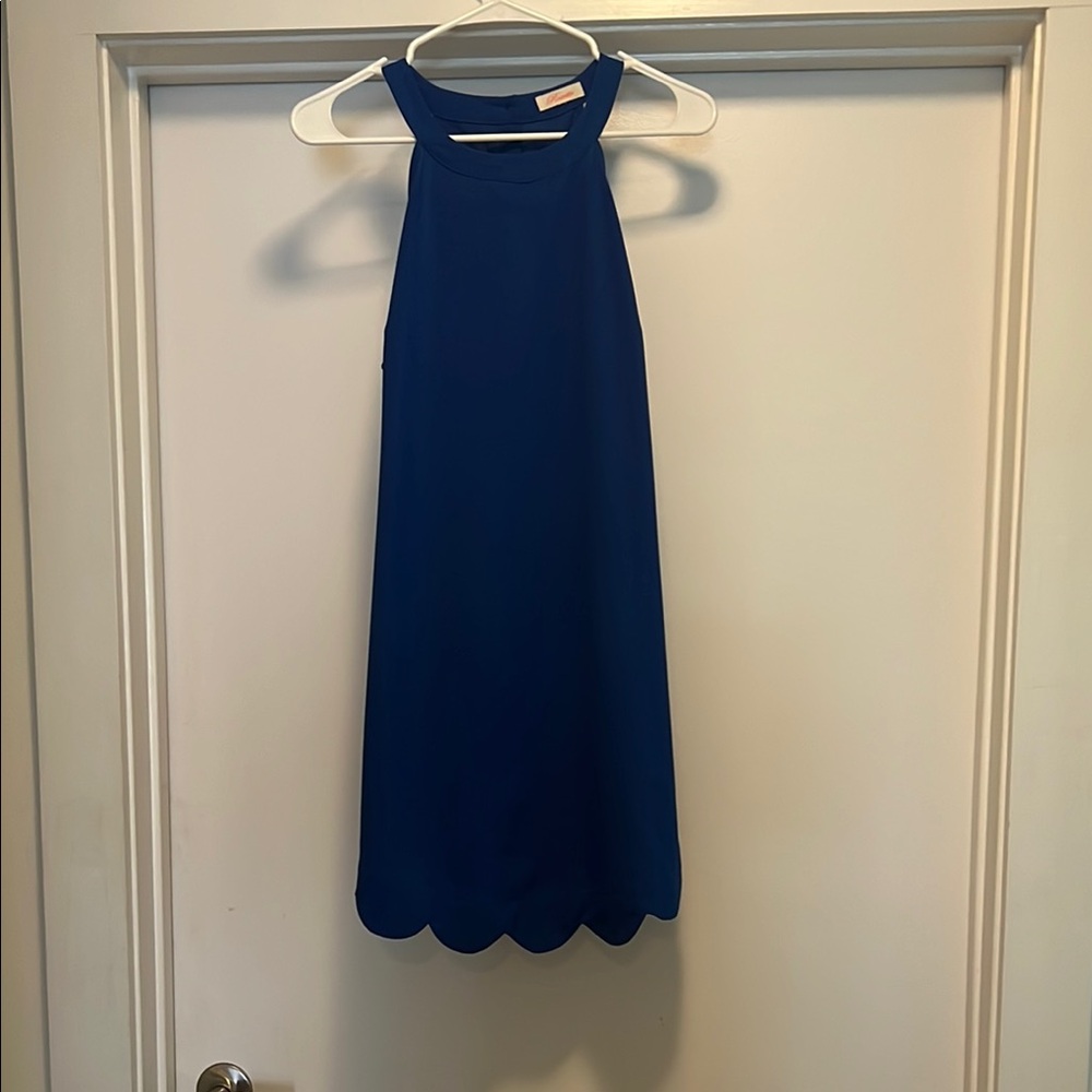 Chic Blue Halter Sundress for Cocktail Events